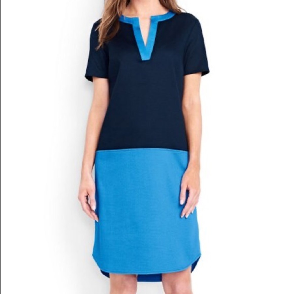 Land’s End | Color Block Tunic Dress | Blue